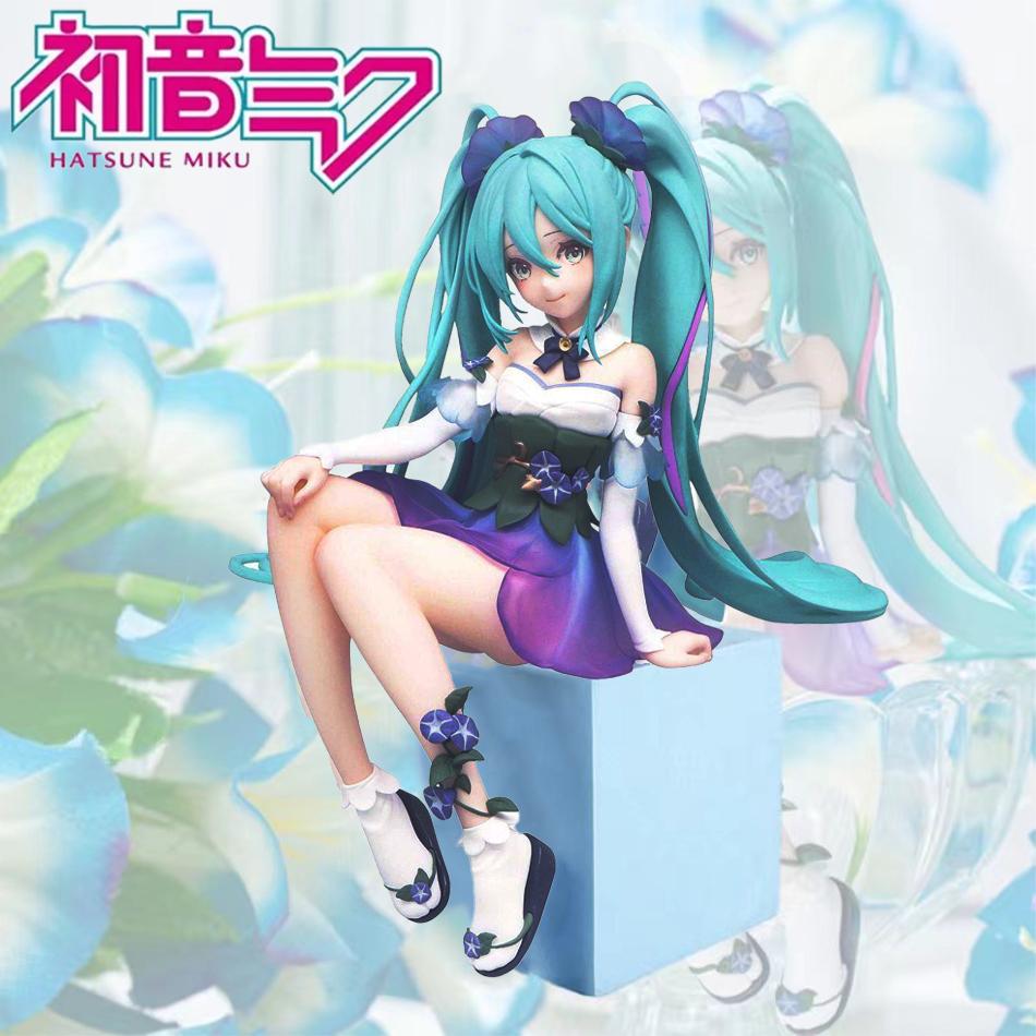 Anime Figure Hatsune Miku Adorable Sitting Beauty Girls Ornament Cute And Charming Action Figure PVC Room Decor Collectible Model Doll Toy Gifts