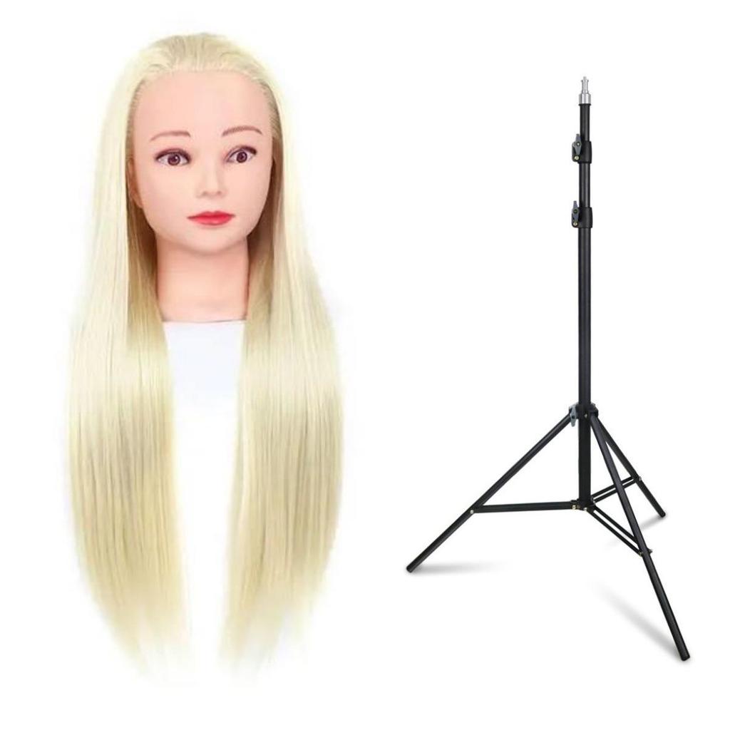 Flecht- und Styling-Mannequinkopf mit gerader Ponyfrisur – Permierbar, Färbbar und Ideal für Friseur- und Schnittübungen