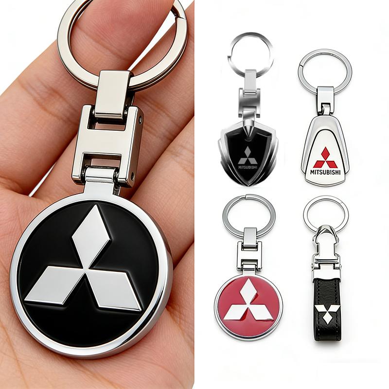 Alloy Car Keychain Key Ring Gift for Mitsubishi ASX Colt LANCER Delica Eclipse Galant L200 PAJERO  Ralliart TRITION