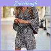 Summer Floral Print Polyester A Line Dress With V Neck And Mid Waist For Casual Wear