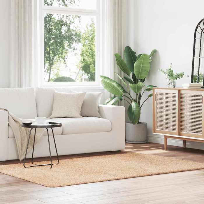 VidaXL Tapis Shaggy à poils longs beige 130x200 cm polyester, tapis, tapis de chambre, tapis moderne, tapis de salon, tapis 4102829