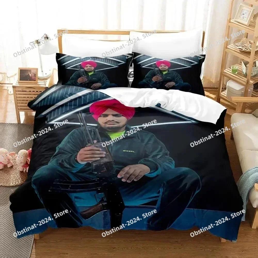 3D Sidhu Moosewala RIP Bedding Set Printed single Comforter Quilt Bed Cover Duvet Cover Pillow Case 3 Pieces Set Kids Adult Size