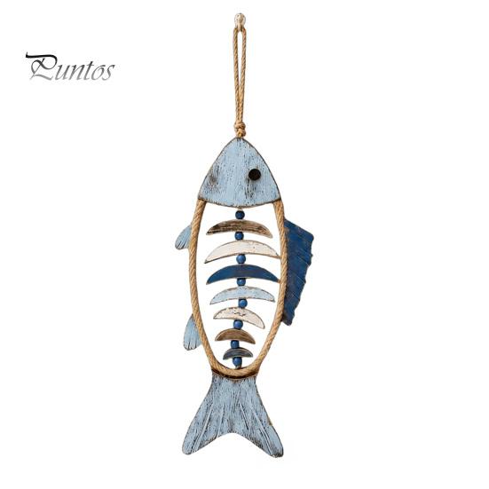 Wooden Decorative Pendant Fish Wall Hanging With/Without LED Light, Nautical Decor, Coastal Theme Fishbone Durable Fine Craftsmanship Decor
