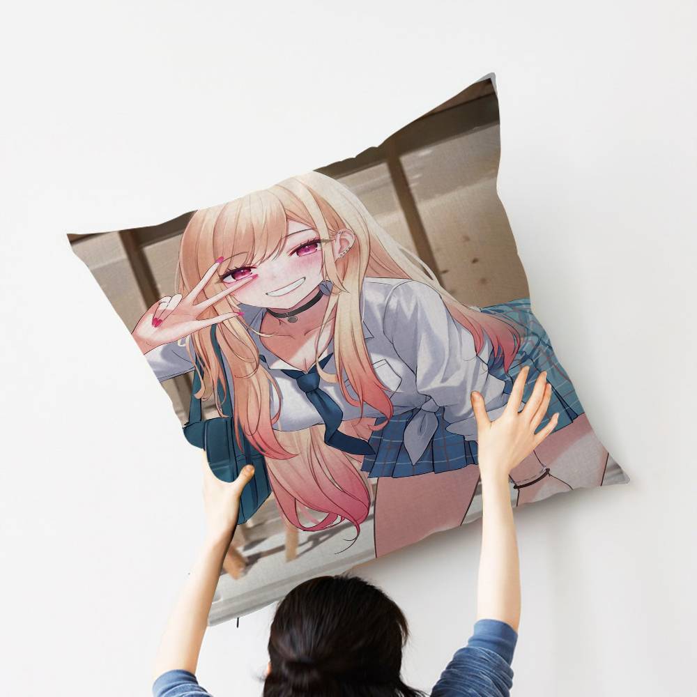 Amine Marin Kitagawa Sexy Girl Cushion Cover Car Throw Pillow Case For Sofa Car Christmas Gift 40x40cm 45x45cm