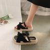 Fashion Sandias  Internet Hot with Skirt Summer Fairy Style 2025 New Style Fashion Student Platform Roman Lady Sandal Flat Shoes