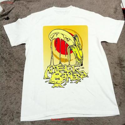 Melt Banana Band Live On Stage White T Shirt Cotton Vintage Washed Slightly Graphic Breathable Versatile Soft Homme