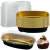 25/50Pcs Mini Loaf Baking Pans with Lids 350ml Aluminum Foil Cake Container Baking Box Cake Pans Bread Mold Heat Resistant Oval