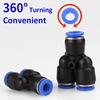 3 Way Port Y Shape Air Pneumatic Pipe Fittings 4mm6mm 8mm10mm12mm Plastic Connector Fitting Quick Push Connecting PY PW Connect