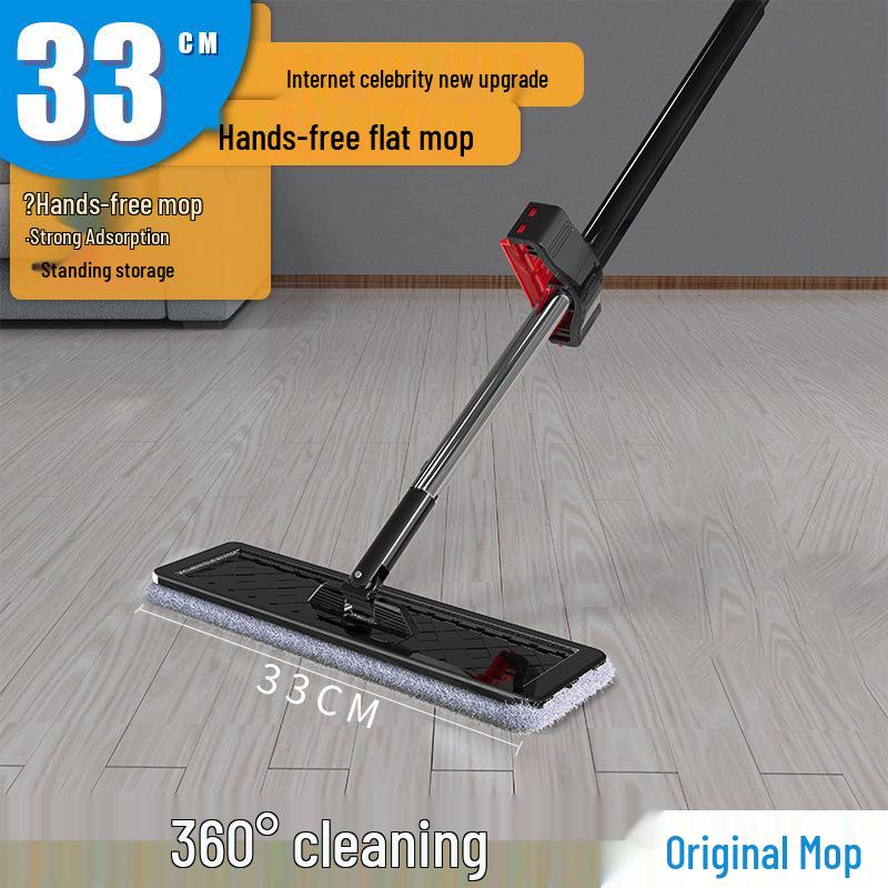 

Швабра плоская моющаяся с ведром для отжима без рук - Дизайн для влажной и сухой уборки, экономящий усилия