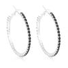 Korean Chic Luxury Diamond C-Shape Hoop Earrings