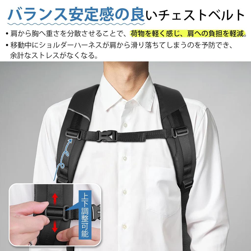 Ecoofee Business Large A4 Laptop Storage Casual Perfect for Business and Popular and Black Men's Backpack, Waterproof, Capacity, Lightweight,