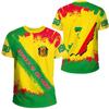 Grafica Bandiera Repubblica del Congo Magliette da Calcio Estive Casual T-shirt Stampate con Emblema Nazionale Stampa 3D Magliette Larghe Traspiranti