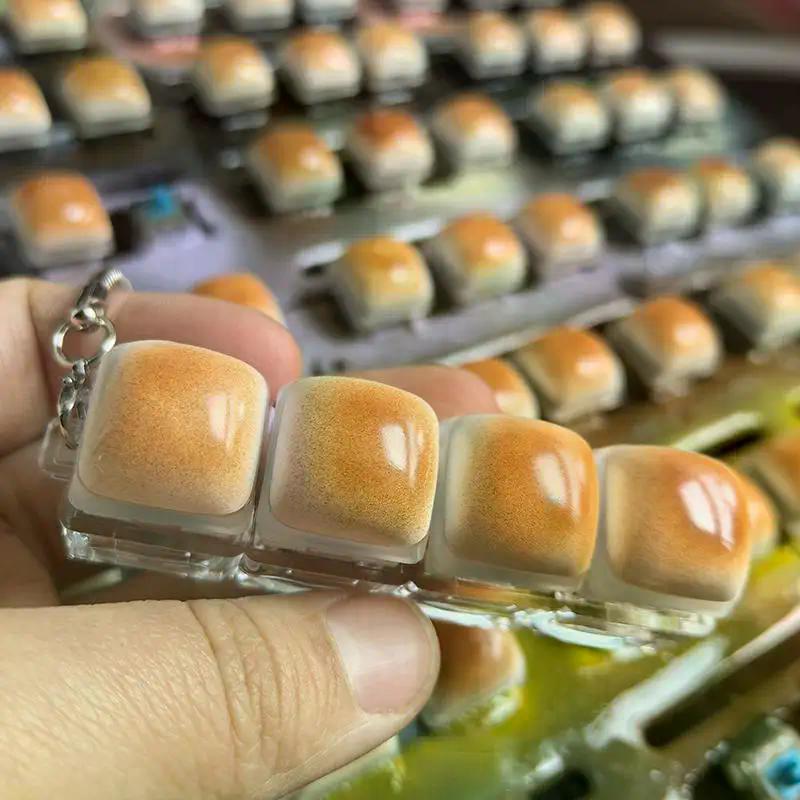 Mechanical Keyboard Switch Keycap Fidget Keychain Stress Relief Finger Clicker Decompression Toy Portable Keyring For Anxiety