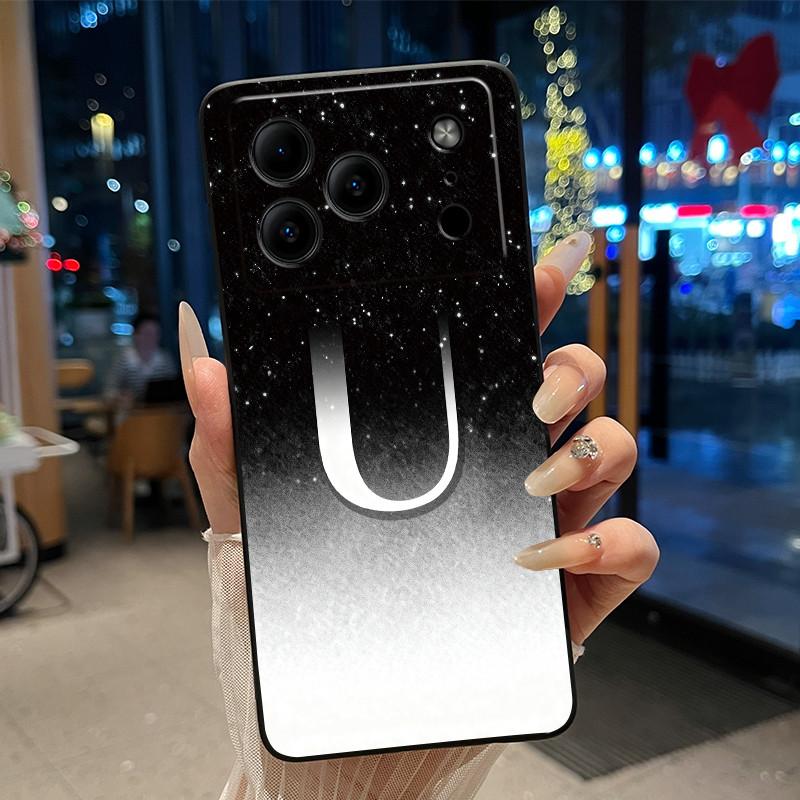 Anti-scratch Couple Phone Case For Doogee Note 56 Unique Letter Design Casing Soft Silicone For Doogee Note 56 Black Cover