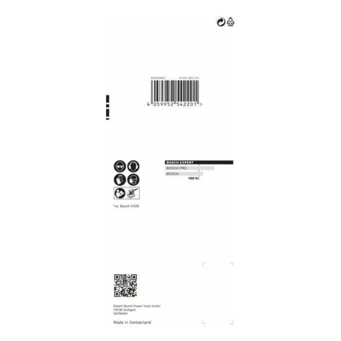 Feuille abrasive rectangle expert c470 d 80x133mm g 180 - bosch - 2608900882