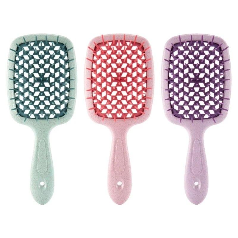 Detangling Hair Brush Tangled Hair Comb Hollow Out Massage Combs Curly Hair Brushes Barber Comb Salon Hairdressing Styling Tools