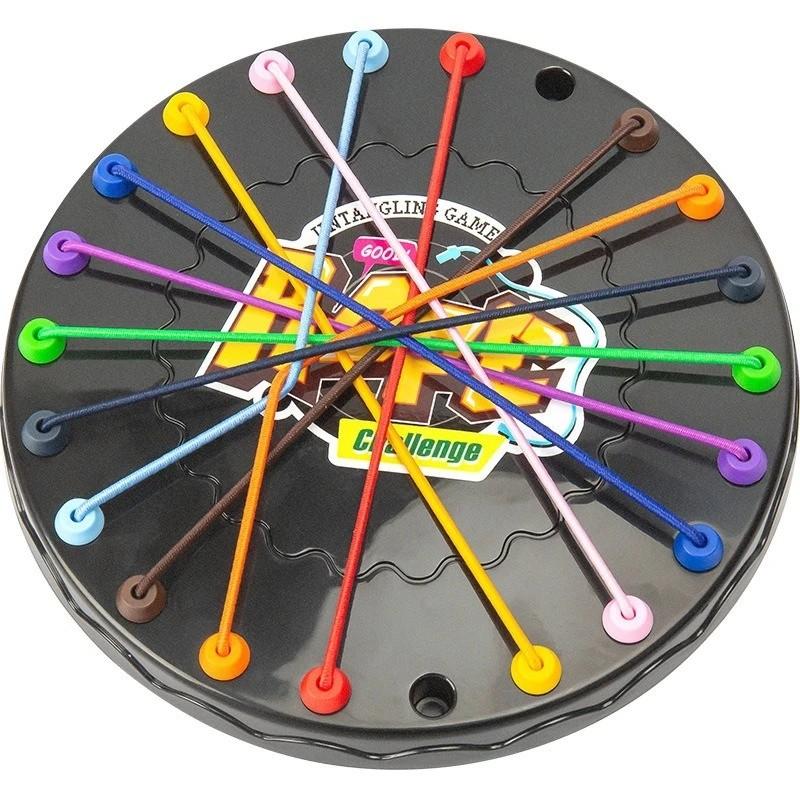 1 Set Kids Rope Untangling Game Twisted Rope Knots Challenge Board Game Logic Thinking Interactive Educational Elastic Rope Unhitching Toy