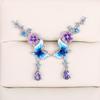 Huitan Aesthetic Flower Butterfly Pendant Earrings Lady Anniversary Party Accessories with Bright Zirconia Exquisite Zircon