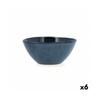 Bol - Bidasoa - Ikonic - Ceramică - Albastru - Pachet de 6 - 15,8 x 15 x 7 cm