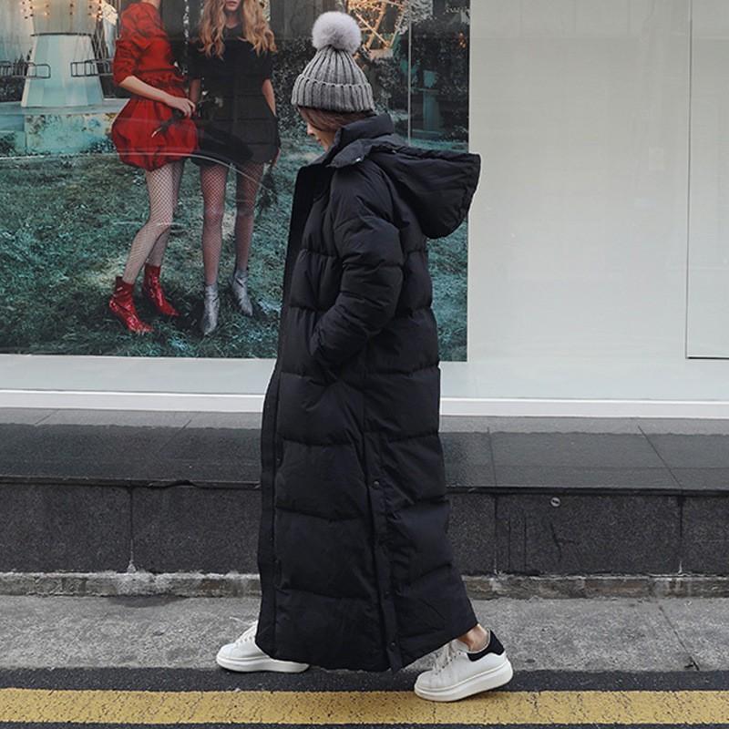 Womens Extra Long Puffer Coat 2026 Winter Black Oversized Warm Down Alternative Full-Length To Ankle