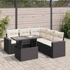 Vidaxl 6-Cz. Set di Mobili da Giardino con Cuscini, Polyrattan Nero