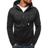 Men's Sports Casual Sweatshirt Zipper Pocket Cardigan Hooded Jacket