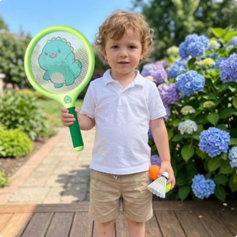 Portable Plastic Rackets with Ball Comfortable Handle Badminton Children’s Toys Adults