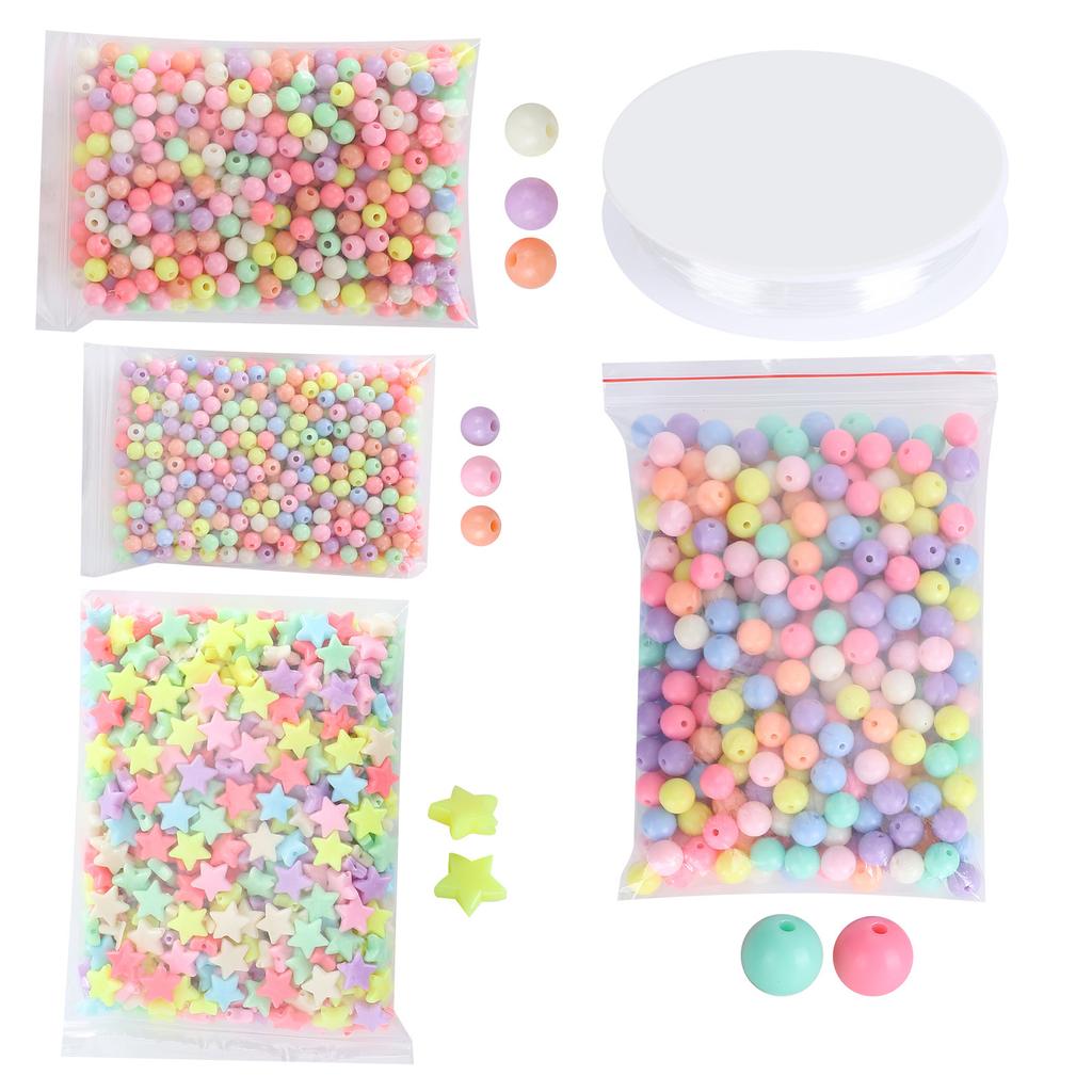 Round Beads Colorful FivePointed Star Handmade Bit DIY Crafts Supplies 6mm 8mm 10mm