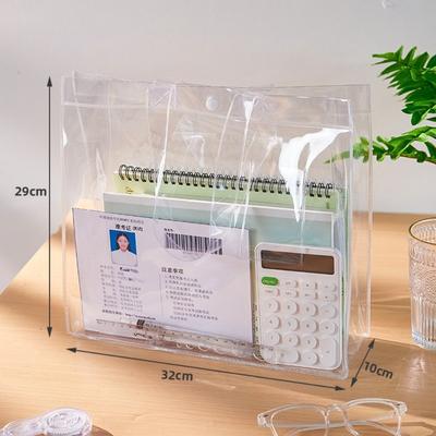 New Large Capacity Tutoring Bag Transparent PVC Handbag Portable Handheld File Bag Students