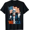 Strýček Sam Merica Rock Vtipné 4. července Americká vlajka USA Tričko