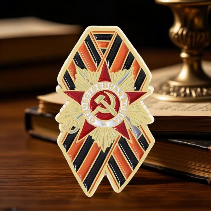 Creative Russian Flag Victory Day Saint George's Ribbon Wheat Ear Brooch Metal Badge Souvenir Badges Metal Pines