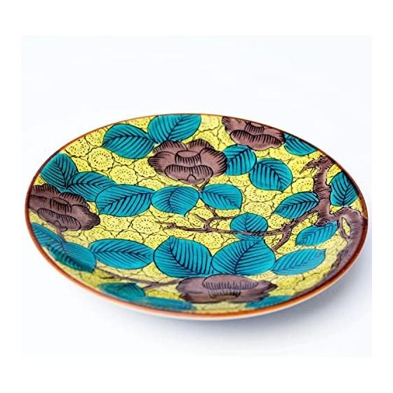 Washa no Kura Plate Stylish Kutani Ware Masterpiece Small Plate Old Kutani Aote Camellia Illustration Pottery Small Plate Serving Plate Brand