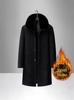 Men's Wool Coat with Detachable Fur Collar - 2025 Autumn/Winter Collection, Ideal for Business Casual, Middle-aged & Elderly.
