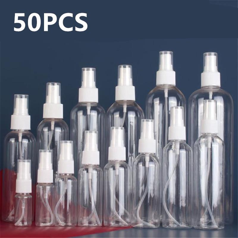 Großpackung 10/50 Stück Nachfüllbare Plastikflasche 10ml-100ml Größen Tragbare Zerstäuber für Parfüm Ätherische Öle Reise Sprühflaschen