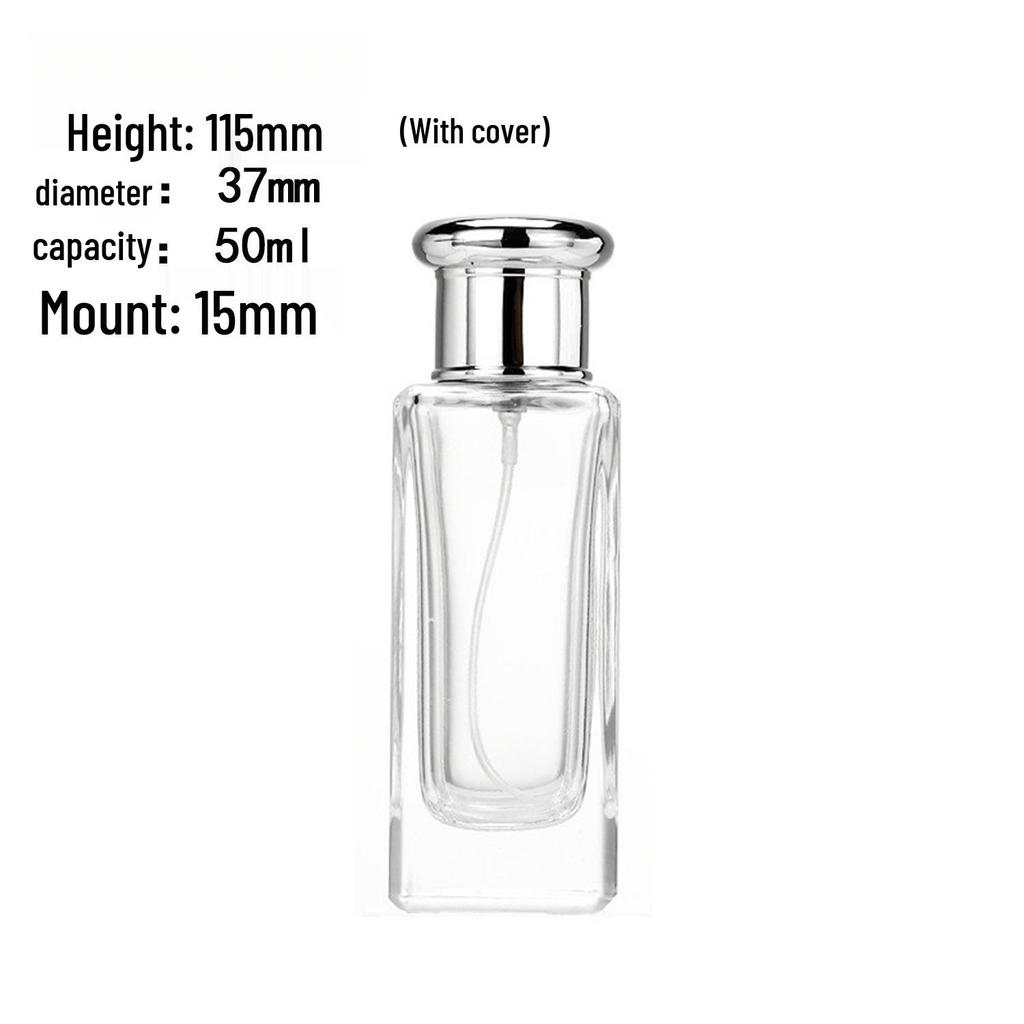 Transparent Glass Perfume Spray Bottle with Bayonet Cap
