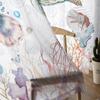 Cortinas transparentes de tule para janela de vida marinha, verão, aquarela, para sala de estar, quarto, hotel, decoração de luxo
