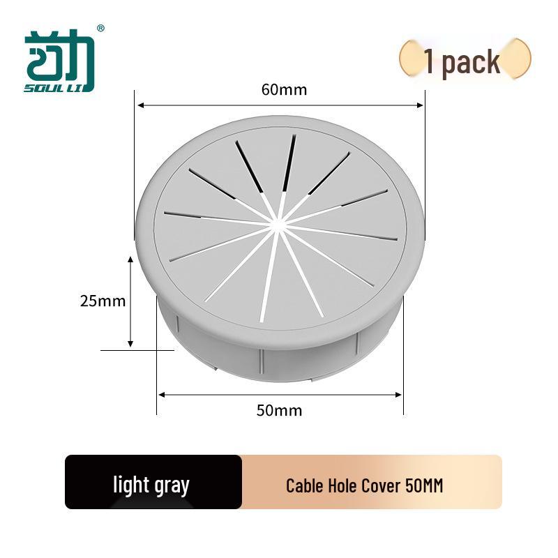 Office Desk Wire Grommet: Decorative Cover for Cable Management (50mm)