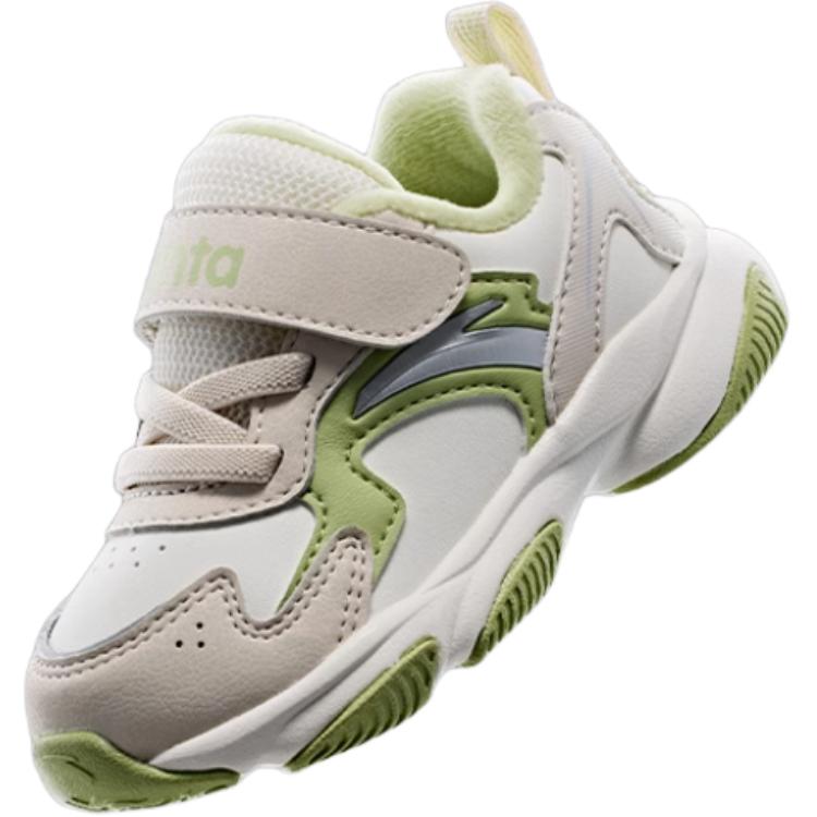 Anta Comfortable Versatile Non-Slip Low-Top Walking Shoes Baby shoes White Green A22440056-1