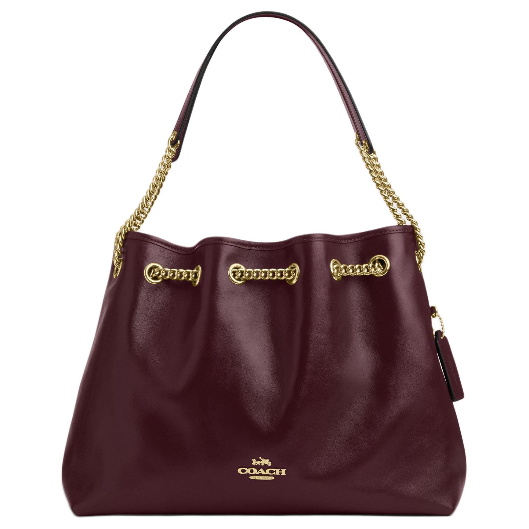 

Coach Evelyn 34 Gold Buckle Leather Shoulder Bag Large Women shoulder bag Burgundy CCZ79-IMORX Gift Box Sets (Basic Set+Black Box)