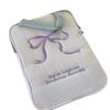 Cute embroidered bow ipad tablet laptop storage bag