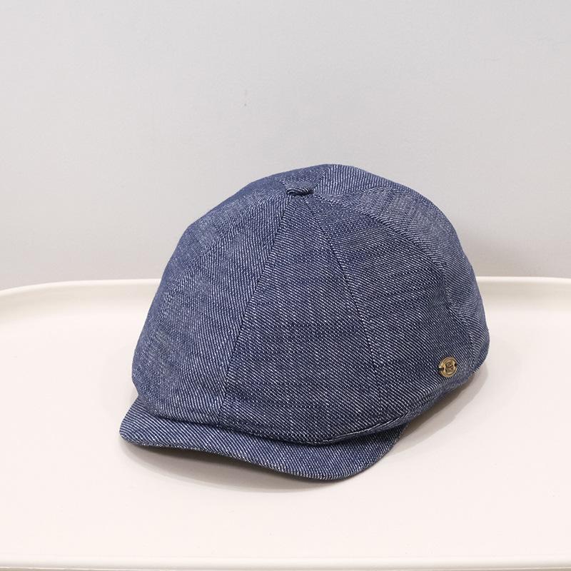 Texture cap retro newsboy hat showing a small face forward hat old money wind bud hat literary beret