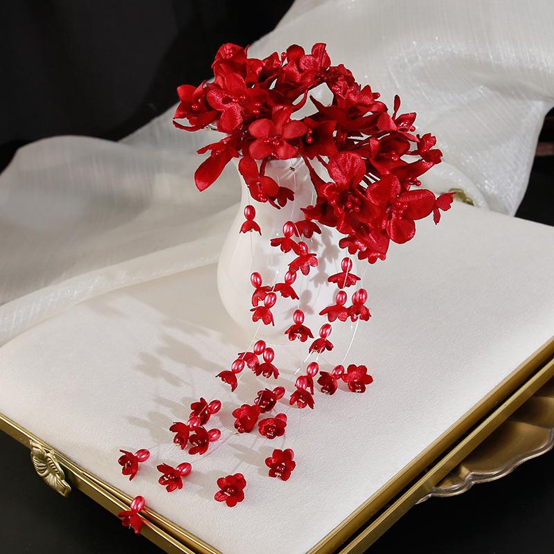 Golden Fairy Leaf Flower Pearl Headband - Elegant European Crown for Girls' Weddings