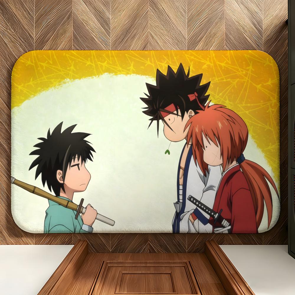 Anime R-Rurouni K-Kenshin Floor Mat Soft Flannel Floor Mat  Suitable for Entryways, Living Rooms, Bedrooms, and Bathrooms