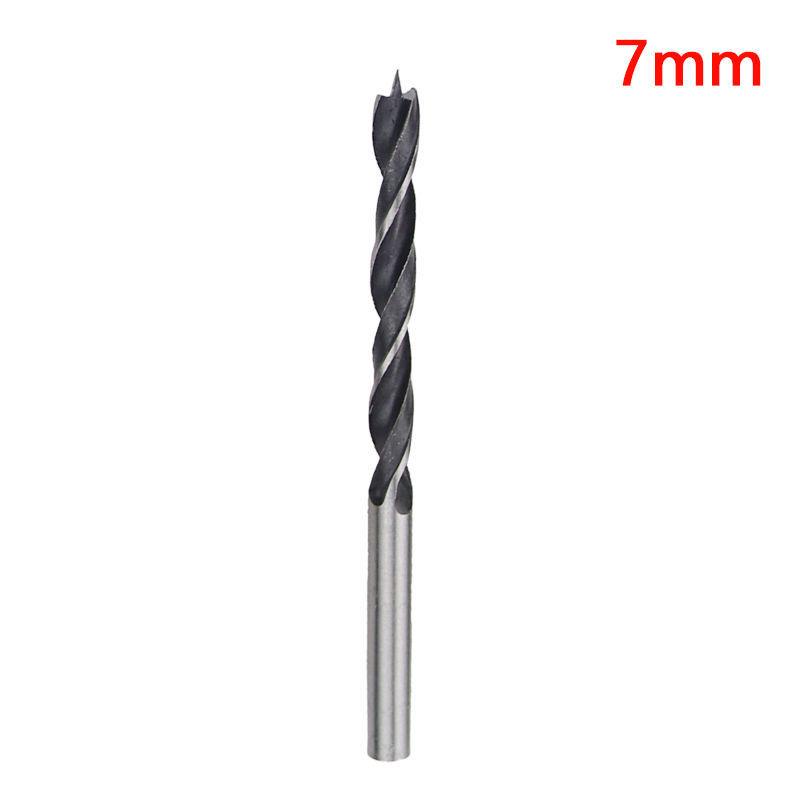 Woodworking Twist Drill Bit Set: 2-12mm Three-Point Bits W/ Depth Stop for Wood Board Hole Drilling