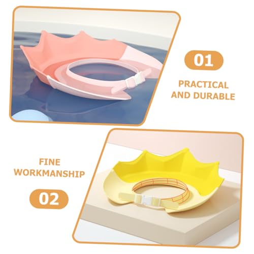2 Pack Kids Waterproof Shower Cap, Adjustable Ear Protection, Colorful Headband Design, Lightweight & Practical Bathing Cap for Toddlers
