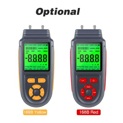 Dijital Manometre Çift Bağlantı Noktalı Hava Gazı Basınç Test Cihazı LCD Arka Aydınlatmalı Diferansiyel Basınç Göstergesi