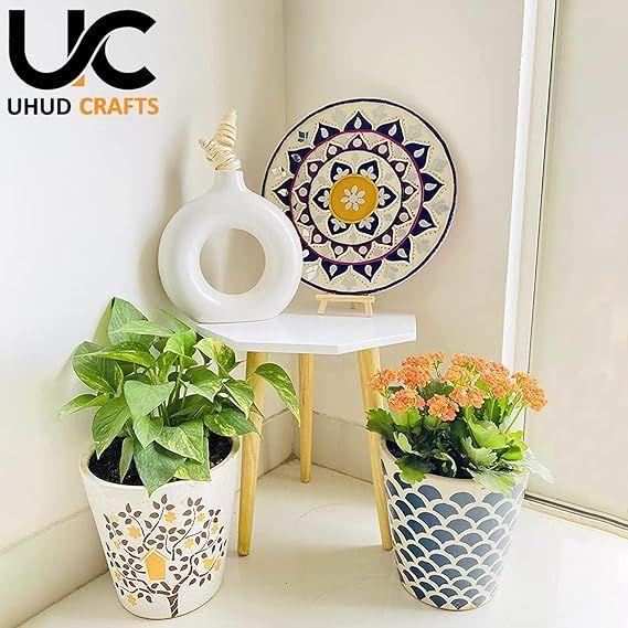 Beautiful Antique Wooden Fold-able Side Table/End Table/Plant Stand/Stool Living Room Kids Play Furniture Table Round Shape