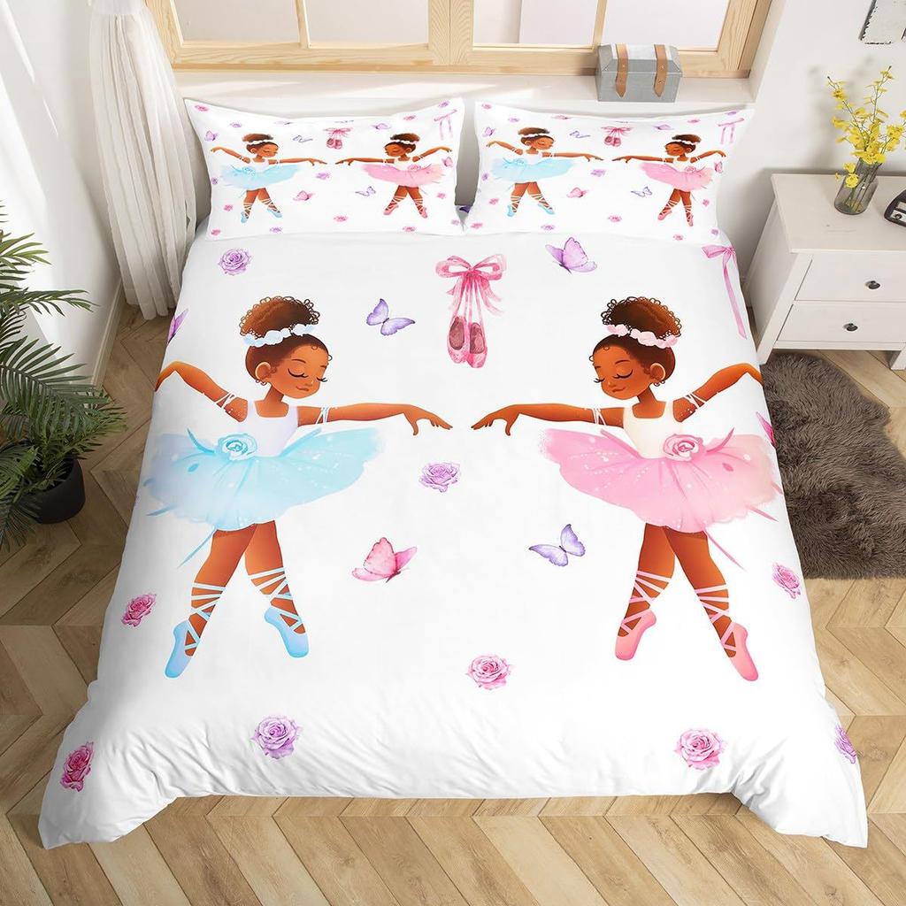 Ballet Girl Swan Dance 3D Digital Printing Bedding Kit Bedding Three-Piece Set