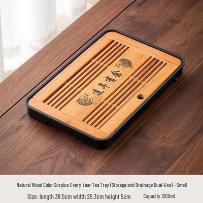Solid Wood Tea Tray with Drainage