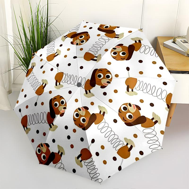 

Springy Puppies Themed Automatic Opening and Closing Umbrella, Brightly Colored 8-rib Portable Umbrella, Suitable for Men and Women, A Perfe
